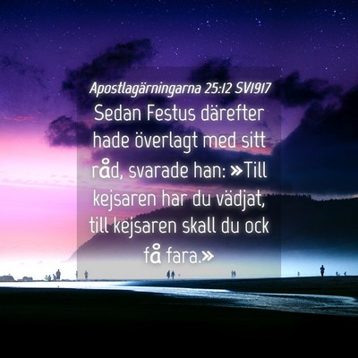 Picture 04 - Apostlagärningarna 25:12 SV1917 - Sedan Festus därefter hade överlagt med sitt - Bible Verse Picture