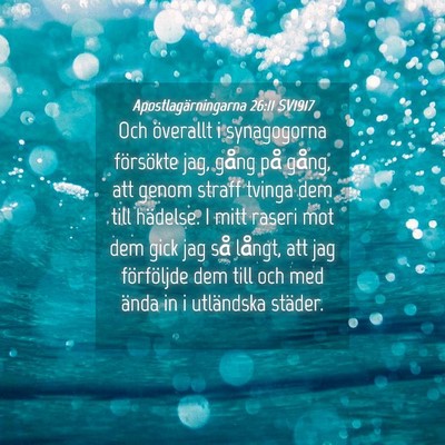 Picture 04 - Apostlagärningarna 26:11 SV1917 - Och överallt i synagogorna försökte jag, gång - Bible Verse Picture