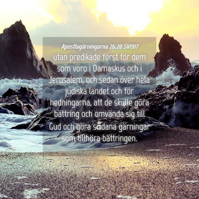 Picture 04 - Apostlagärningarna 26:20 SV1917 - utan predikade först för dem som voro i - Bible Verse Picture