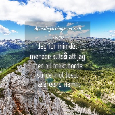 Picture 04 - Apostlagärningarna 26:9 SV1917 - Jag för min del menade alltså att jag med all - Bible Verse Picture