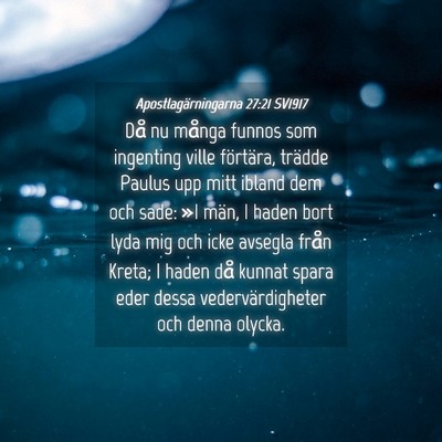Picture 04 - Apostlagärningarna 27:21 SV1917 - Då nu många funnos som ingenting ville - Bible Verse Picture