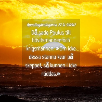 Picture 04 - Apostlagärningarna 27:31 SV1917 - Då sade Paulus till hövitsmannen och - Bible Verse Picture