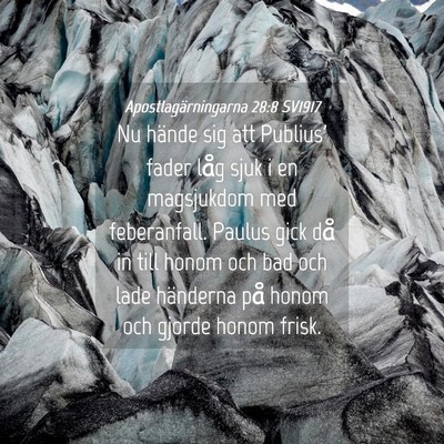 Picture 04 - Apostlagärningarna 28:8 SV1917 - Nu hände sig att Publius' fader låg sjuk i en - Bible Verse Picture