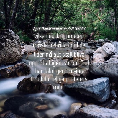 Picture 04 - Apostlagärningarna 3:21 SV1917 - vilken dock himmelen måste behålla intill de - Bible Verse Picture