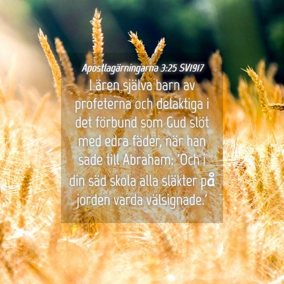 Picture 04 - Apostlagärningarna 3:25 SV1917 - I ären själva barn av profeterna och delaktiga - Bible Verse Picture