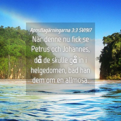 Picture 04 - Apostlagärningarna 3:3 SV1917 - När denne nu fick se Petrus och Johannes, då de - Bible Verse Picture