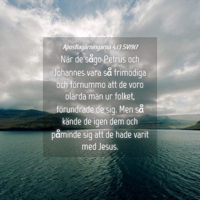 Picture 04 - Apostlagärningarna 4:13 SV1917 - När de sågo Petrus och Johannes vara så - Bible Verse Picture