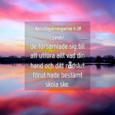 Picture 04 - Apostlagärningarna 4:28 SV1917 - de församlade sig till att utföra allt vad din - Bible Verse Picture