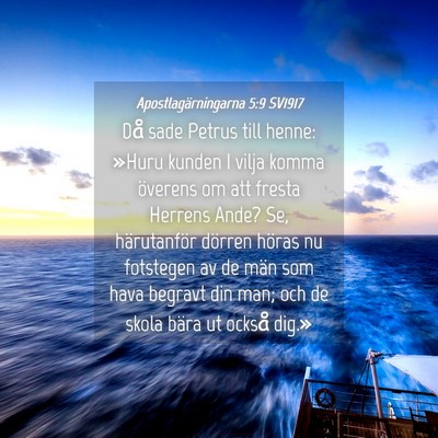 Picture 04 - Apostlagärningarna 5:9 SV1917 - Då sade Petrus till henne: »Huru kunden I vilja - Bible Verse Picture