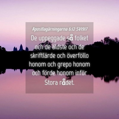 Picture 04 - Apostlagärningarna 6:12 SV1917 - De uppeggade så folket och de äldste och de - Bible Verse Picture