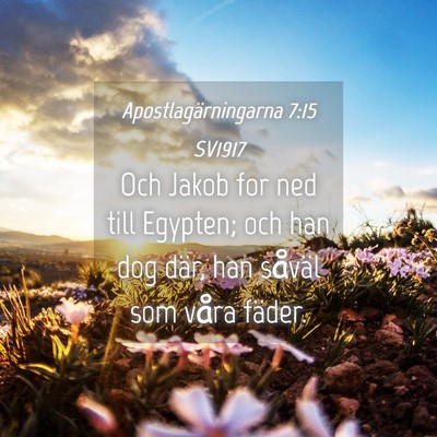 Picture 04 - Apostlagärningarna 7:15 SV1917 - Och Jakob for ned till Egypten; och han dog där, - Bible Verse Picture