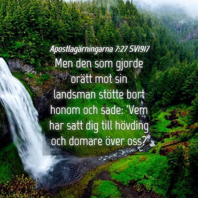 Picture 04 - Apostlagärningarna 7:27 SV1917 - Men den som gjorde orätt mot sin landsman - Bible Verse Picture