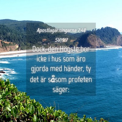 Picture 04 - Apostlagärningarna 7:48 SV1917 - Dock, den Högste bor icke i hus som äro gjorda - Bible Verse Picture
