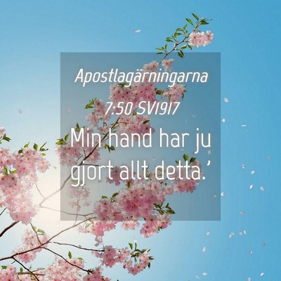 Picture 04 - Apostlagärningarna 7:50 SV1917 - Min hand har ju gjort allt - Bible Verse Picture