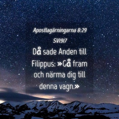 Picture 04 - Apostlagärningarna 8:29 SV1917 - Då sade Anden till Filippus: »Gå fram och - Bible Verse Picture