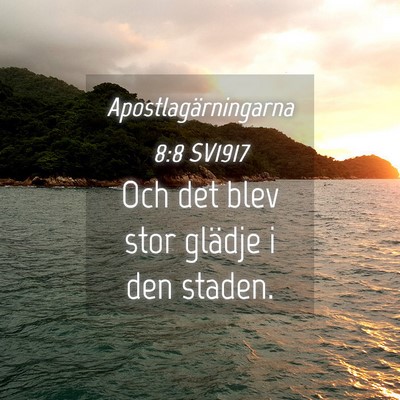 Picture 04 - Apostlagärningarna 8:8 SV1917 - Och det blev stor glädje i den - Bible Verse Picture