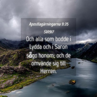 Picture 04 - Apostlagärningarna 9:35 SV1917 - Och alla som bodde i Lydda och i Saron sågo - Bible Verse Picture