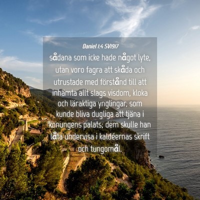 Picture 04 - Daniel 1:4 SV1917 - sådana som icke hade något lyte, utan voro - Bible Verse Picture