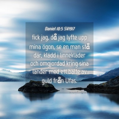 Picture 04 - Daniel 10:5 SV1917 - fick jag, då jag lyfte upp mina ögon, se en man - Bible Verse Picture