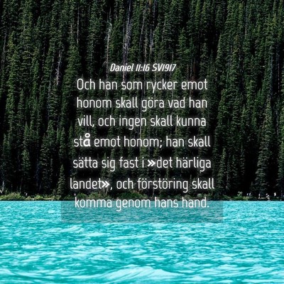 Picture 04 - Daniel 11:16 SV1917 - Och han som rycker emot honom skall göra vad han - Bible Verse Picture