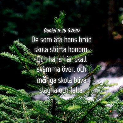 Picture 04 - Daniel 11:26 SV1917 - De som äta hans bröd skola störta honom. Och - Bible Verse Picture