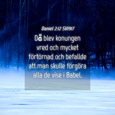 Picture 04 - Daniel 2:12 SV1917 - Då blev konungen vred och mycket förtörnad och - Bible Verse Picture