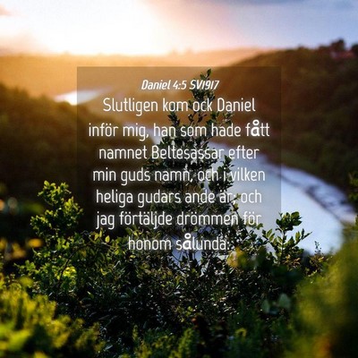Picture 04 - Daniel 4:5 SV1917 - Slutligen kom ock Daniel inför mig, han som hade - Bible Verse Picture