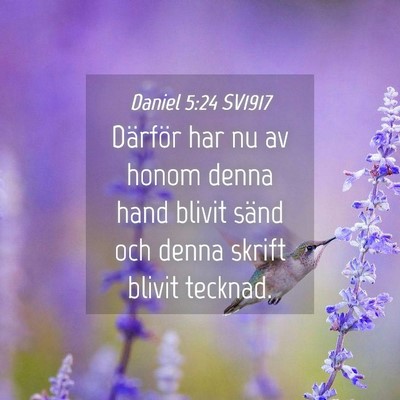 Picture 04 - Daniel 5:24 SV1917 - Därför har nu av honom denna hand blivit sänd - Bible Verse Picture