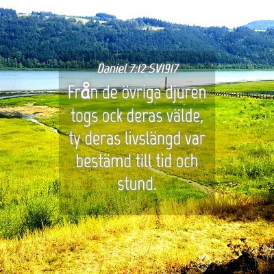 Picture 04 - Daniel 7:12 SV1917 - Från de övriga djuren togs ock deras välde, ty - Bible Verse Picture
