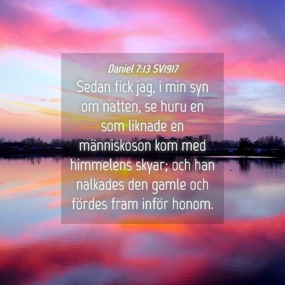 Picture 04 - Daniel 7:13 SV1917 - Sedan fick jag, i min syn om natten, se huru en - Bible Verse Picture