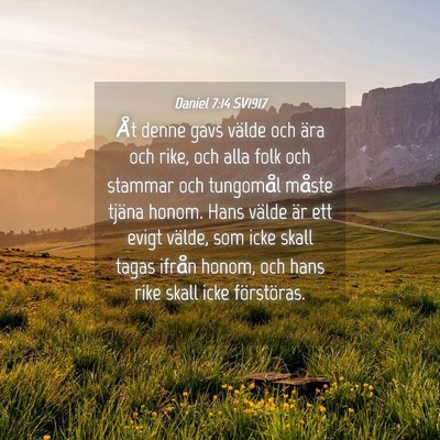 Picture 04 - Daniel 7:14 SV1917 - Åt denne gavs välde och ära och rike, och alla - Bible Verse Picture