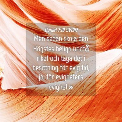 Picture 04 - Daniel 7:18 SV1917 - Men sedan skola den Högstes heliga undfå riket - Bible Verse Picture
