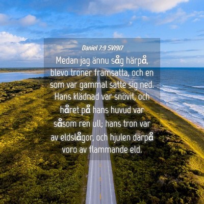 Picture 04 - Daniel 7:9 SV1917 - Medan jag ännu såg härpå, blevo troner - Bible Verse Picture