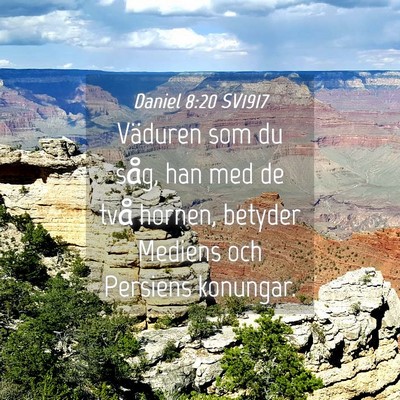 Picture 04 - Daniel 8:20 SV1917 - Väduren som du såg, han med de två hornen, - Bible Verse Picture