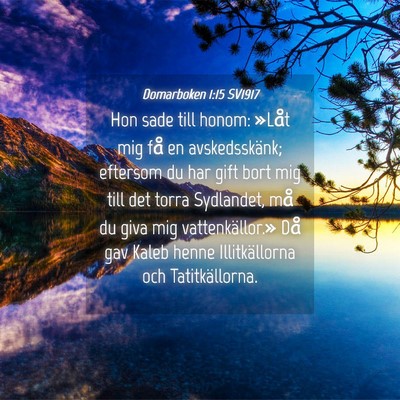 Picture 04 - Domarboken 1:15 SV1917 - Hon sade till honom: »Låt mig få en - Bible Verse Picture