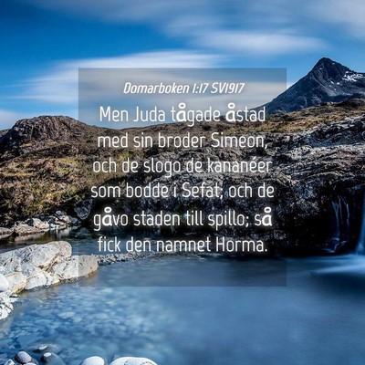 Picture 04 - Domarboken 1:17 SV1917 - Men Juda tågade åstad med sin broder Simeon, - Bible Verse Picture