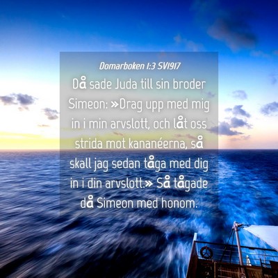 Picture 04 - Domarboken 1:3 SV1917 - Då sade Juda till sin broder Simeon: »Drag upp - Bible Verse Picture
