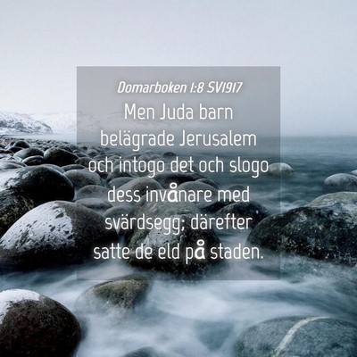 Picture 04 - Domarboken 1:8 SV1917 - Men Juda barn belägrade Jerusalem och intogo det - Bible Verse Picture