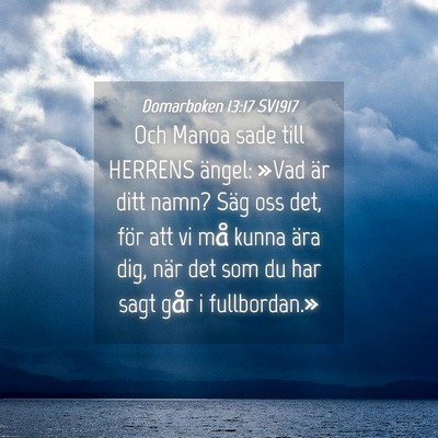 Picture 04 - Domarboken 13:17 SV1917 - Och Manoa sade till HERRENS ängel: »Vad är - Bible Verse Picture