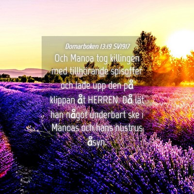 Picture 04 - Domarboken 13:19 SV1917 - Och Manoa tog killingen med tillhörande - Bible Verse Picture
