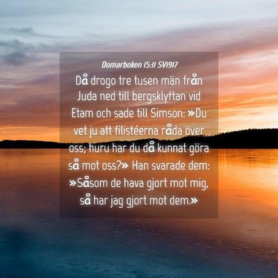 Picture 04 - Domarboken 15:11 SV1917 - Då drogo tre tusen män från Juda ned till - Bible Verse Picture