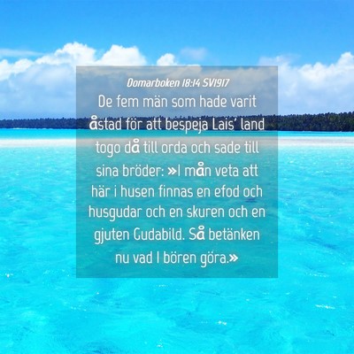 Picture 04 - Domarboken 18:14 SV1917 - De fem män som hade varit åstad för att - Bible Verse Picture