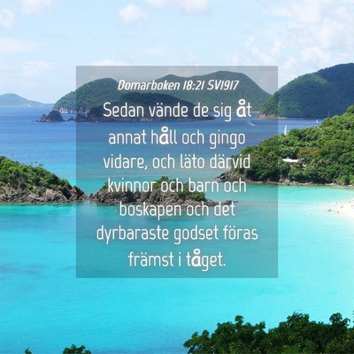 Picture 04 - Domarboken 18:21 SV1917 - Sedan vände de sig åt annat håll och gingo - Bible Verse Picture