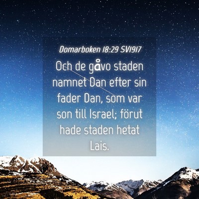 Picture 04 - Domarboken 18:29 SV1917 - Och de gåvo staden namnet Dan efter sin fader - Bible Verse Picture