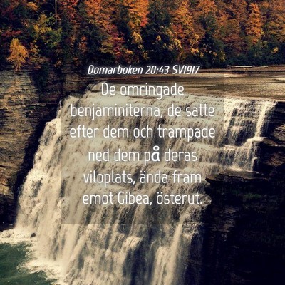 Picture 04 - Domarboken 20:43 SV1917 - De omringade benjaminiterna, de satte efter dem - Bible Verse Picture
