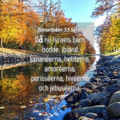 Picture 04 - Domarboken 3:5 SV1917 - Då nu Israels barn bodde: ibland kananéerna, - Bible Verse Picture