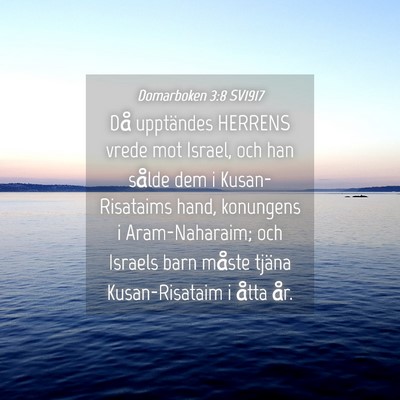 Picture 04 - Domarboken 3:8 SV1917 - Då upptändes HERRENS vrede mot Israel, och han - Bible Verse Picture