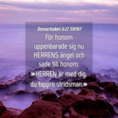 Picture 04 - Domarboken 6:12 SV1917 - För honom uppenbarade sig nu HERRENS ängel och - Bible Verse Picture