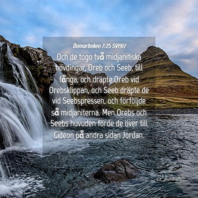Picture 04 - Domarboken 7:25 SV1917 - Och de togo två midjanitiska hövdingar, Oreb - Bible Verse Picture