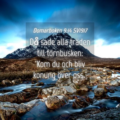 Picture 04 - Domarboken 9:14 SV1917 - Då sade alla träden till törnbusken: 'Kom du - Bible Verse Picture
